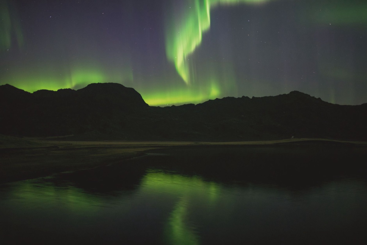 Aurora over Icelandic night