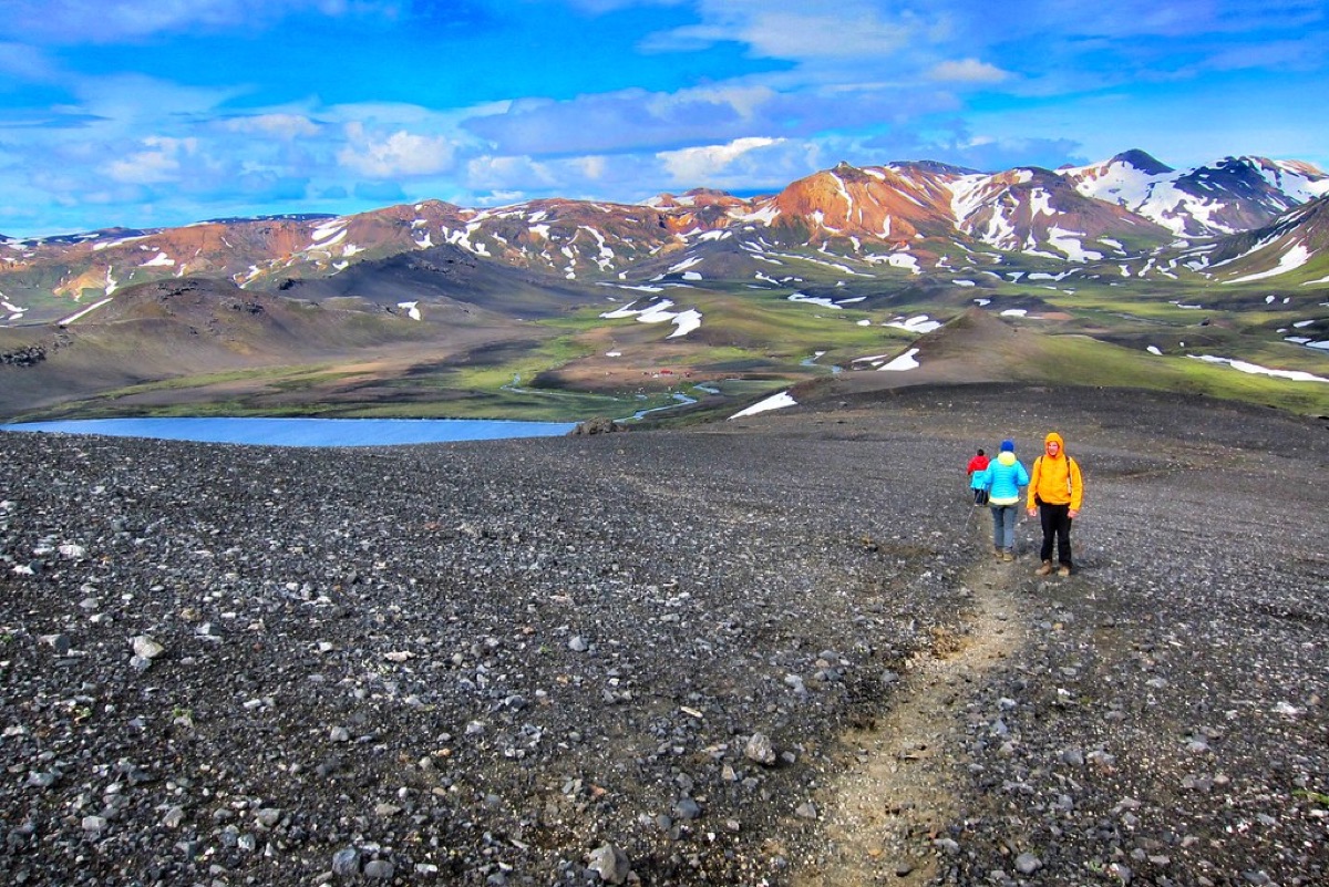 Icelandic summer hiking trail
