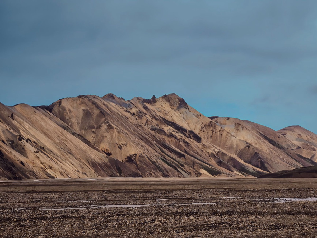 Icelandic mountain range at sunrise