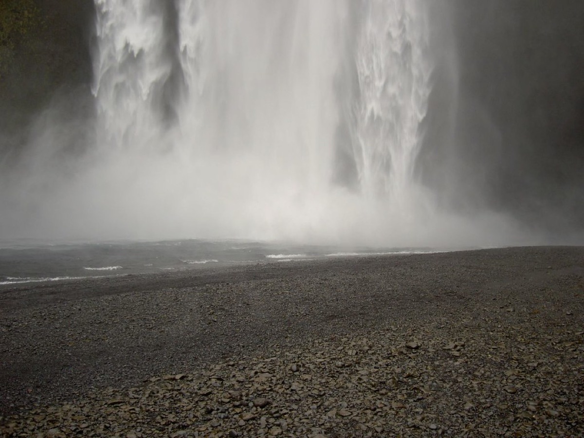 Majestic waterfall on the South Coast of Iceland
