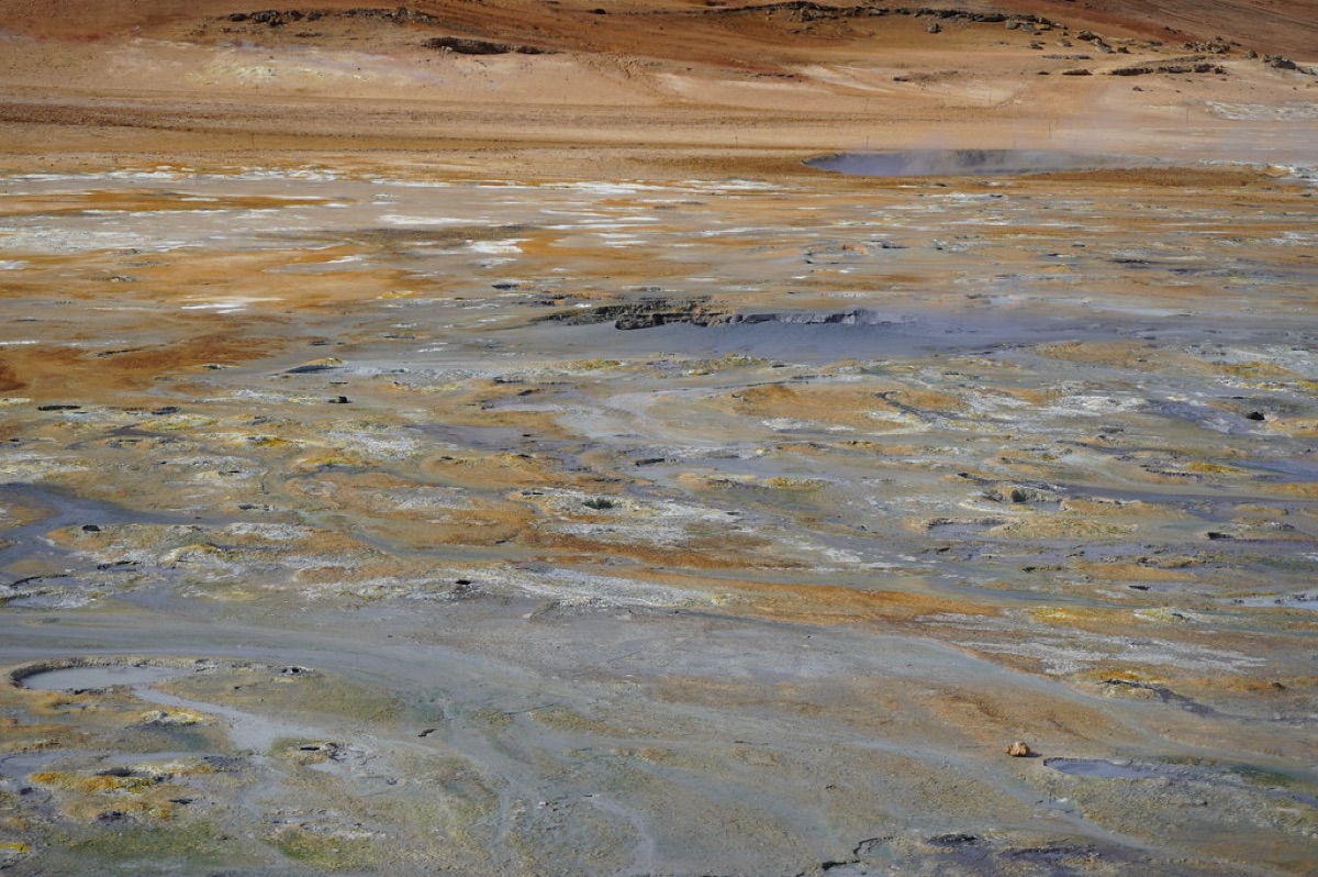 Dramatic landscape of geothermal activity in North Iceland