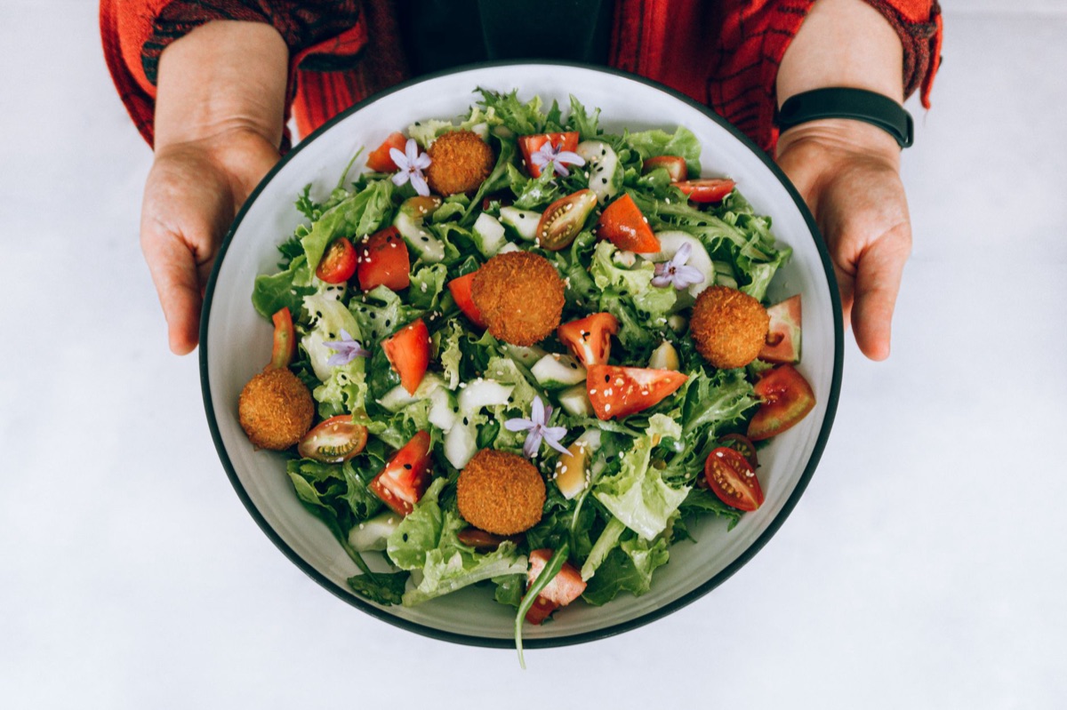 Icelandic vegan dish with fresh ingredients