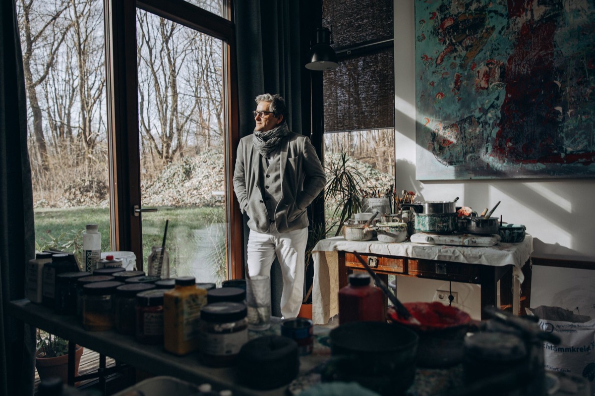 Icelandic artist York in studio