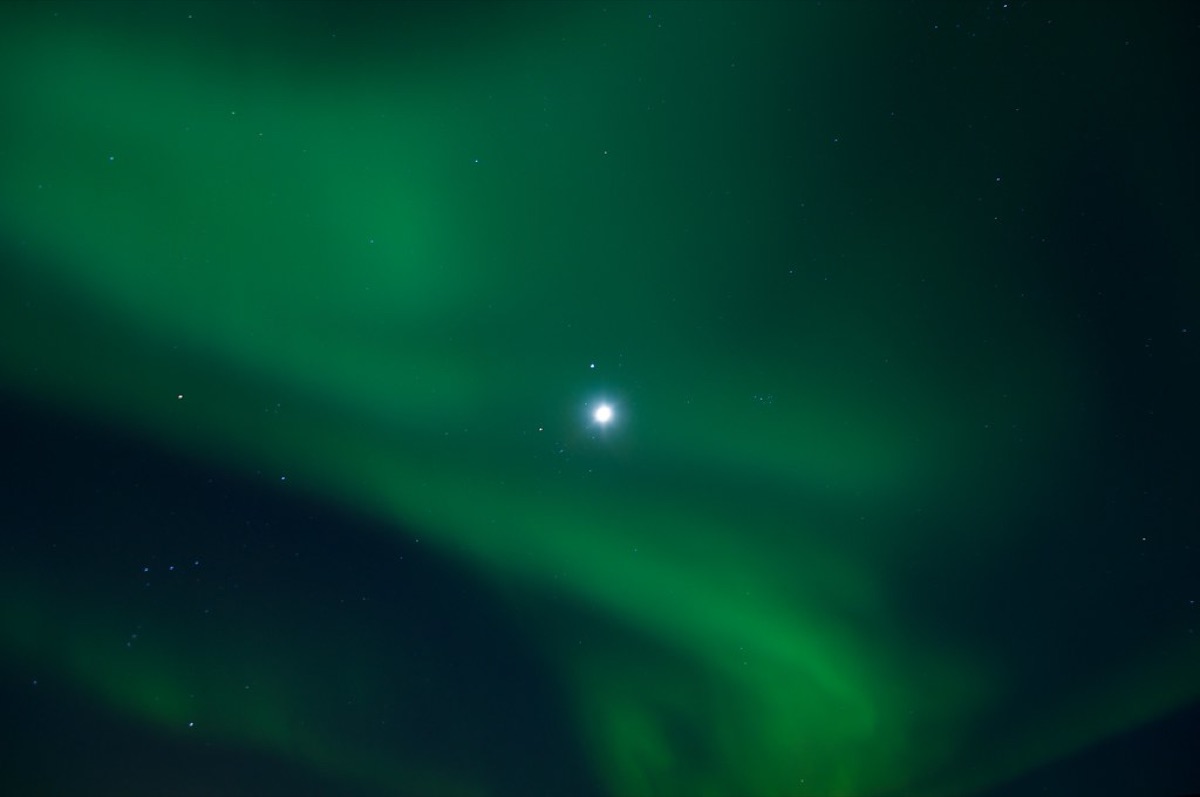 aurora en invierno en islandia