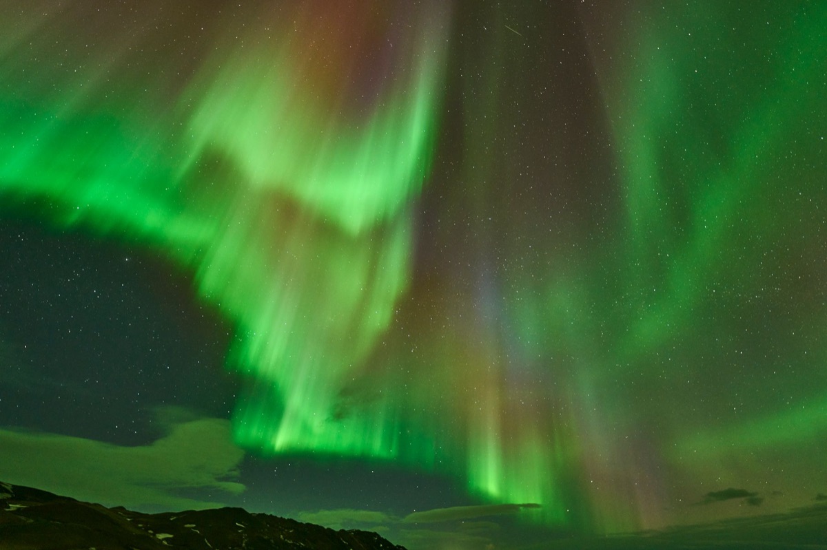 Map showing optimal times for aurora viewing in Iceland