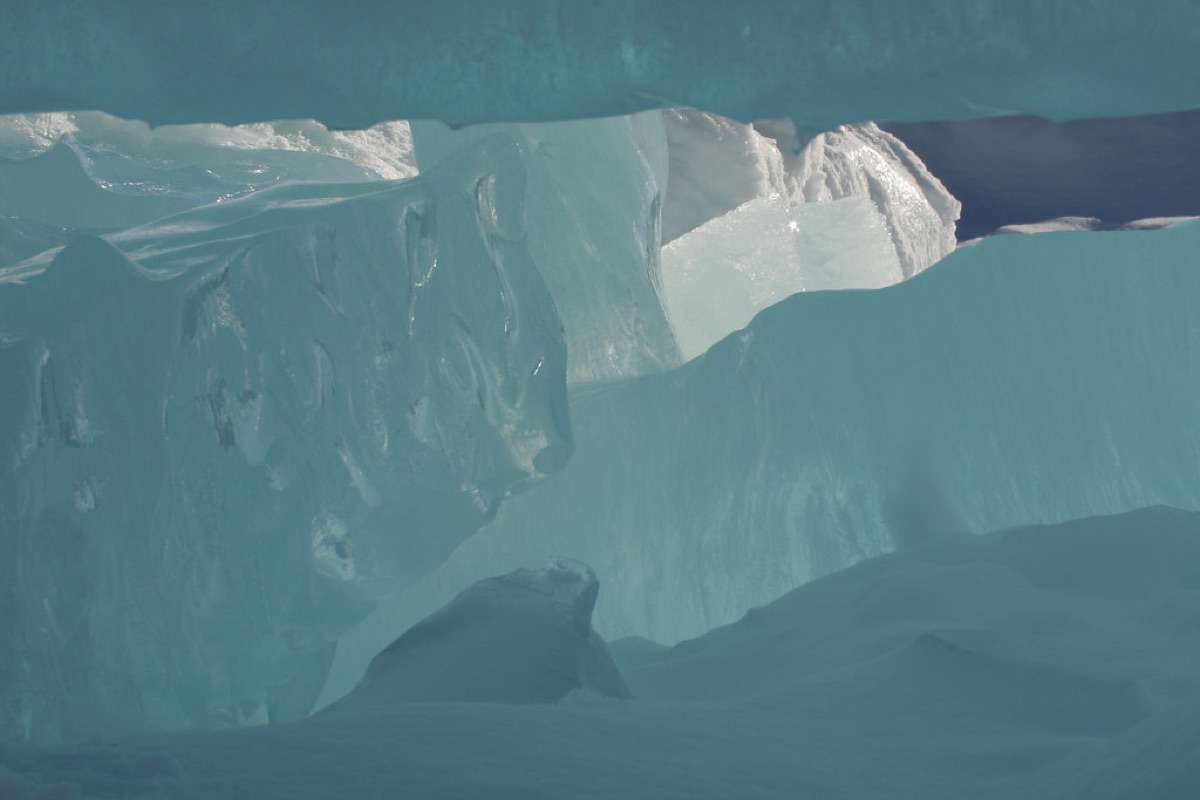 Glacier ice formations in Iceland