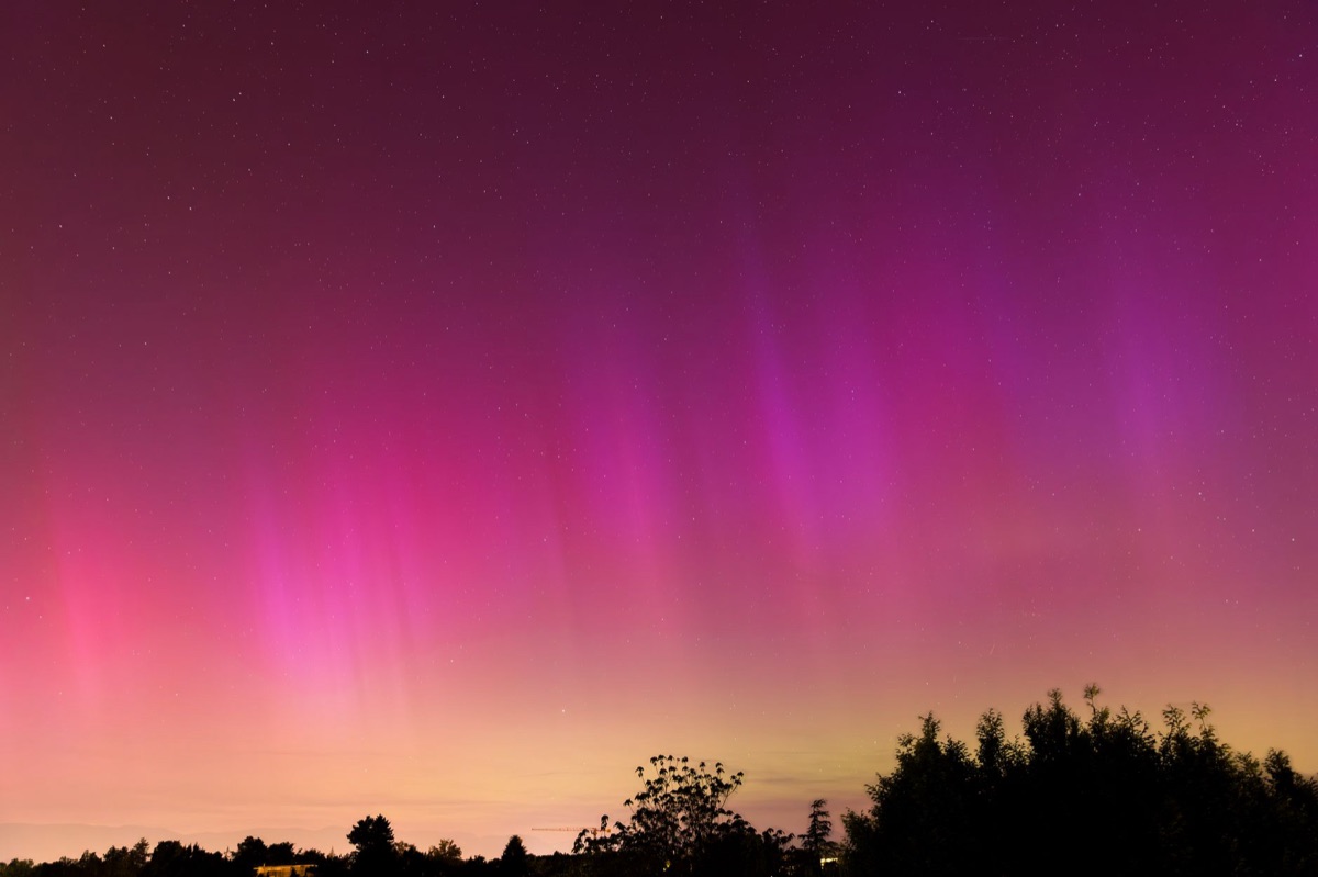 luminescent aurora over snow