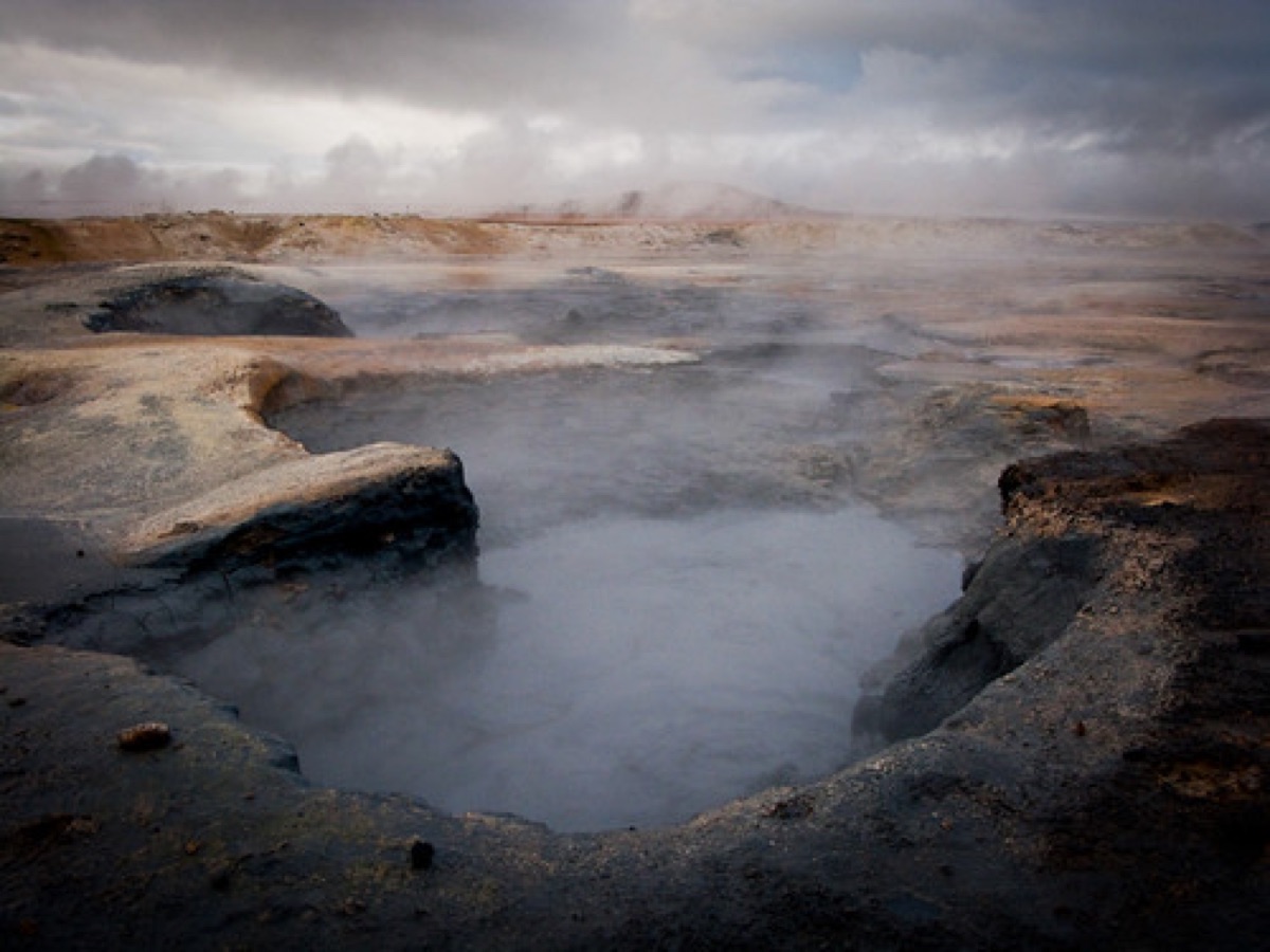 Ijs en warm water in IJsland