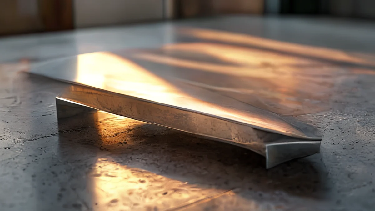 Un soporte de acero de forma rectangular con una superficie lisa.